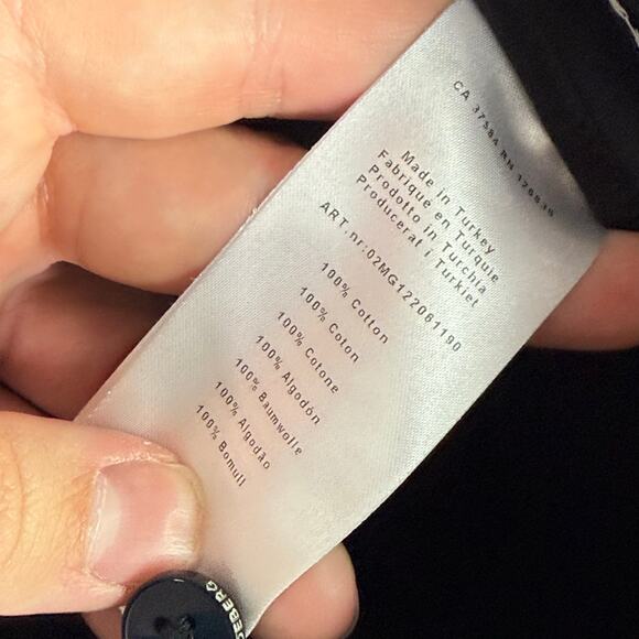 J. Lindeberg Men's 38x34 Black 100% Cotton Straight Leg Pants White Stitching - Picture 4 of 8